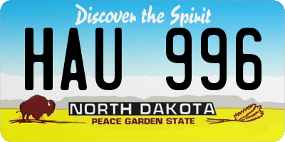ND license plate HAU996