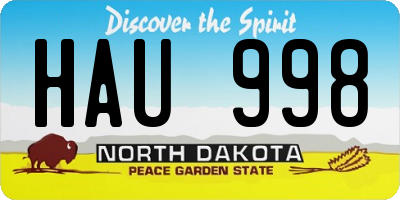 ND license plate HAU998