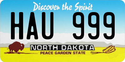 ND license plate HAU999