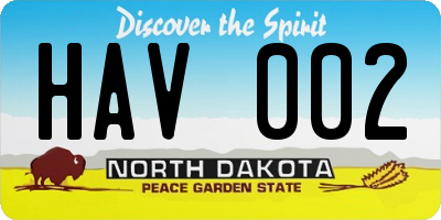 ND license plate HAV002