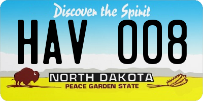 ND license plate HAV008