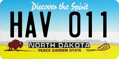 ND license plate HAV011