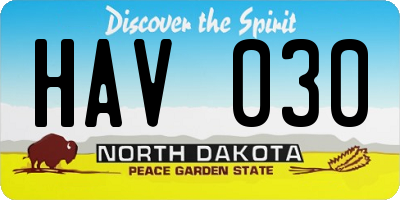 ND license plate HAV030