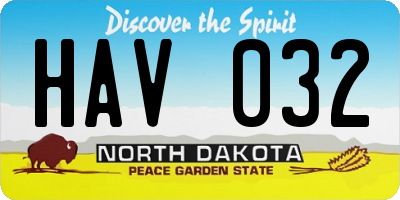 ND license plate HAV032