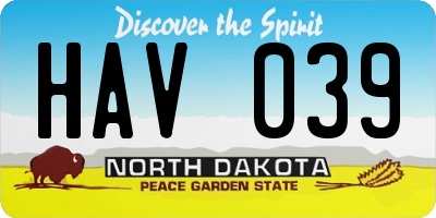 ND license plate HAV039