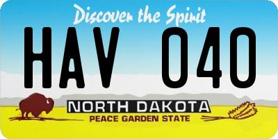 ND license plate HAV040