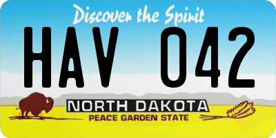 ND license plate HAV042