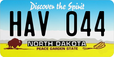 ND license plate HAV044