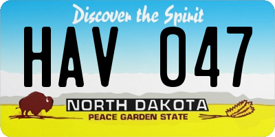 ND license plate HAV047