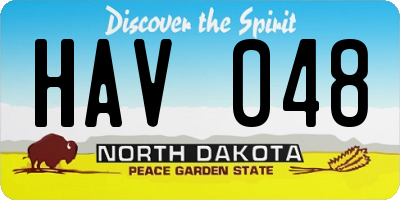 ND license plate HAV048