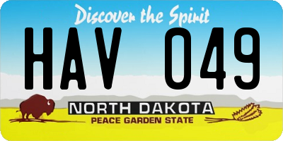 ND license plate HAV049