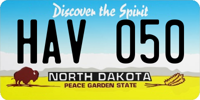 ND license plate HAV050