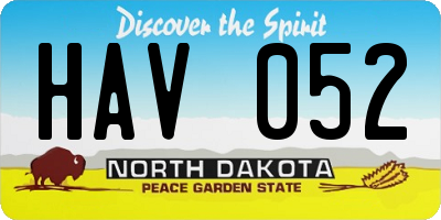 ND license plate HAV052