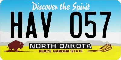 ND license plate HAV057