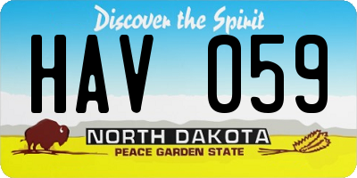 ND license plate HAV059