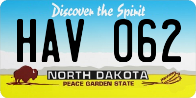 ND license plate HAV062