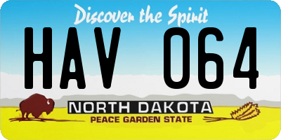 ND license plate HAV064