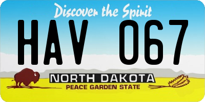 ND license plate HAV067