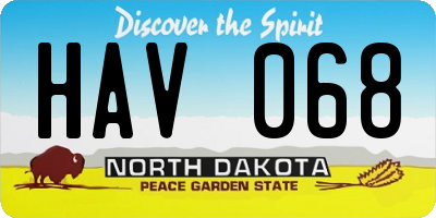 ND license plate HAV068