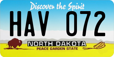 ND license plate HAV072