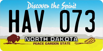 ND license plate HAV073