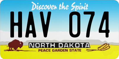 ND license plate HAV074