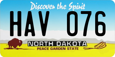 ND license plate HAV076