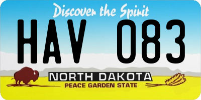 ND license plate HAV083