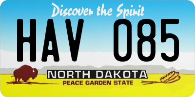 ND license plate HAV085