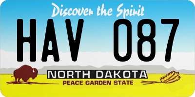 ND license plate HAV087