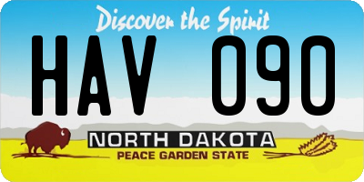 ND license plate HAV090