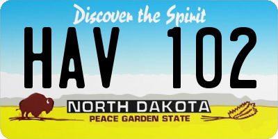 ND license plate HAV102