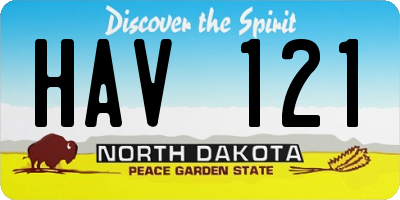 ND license plate HAV121