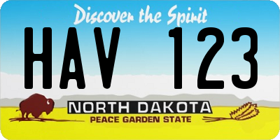 ND license plate HAV123