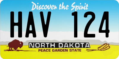 ND license plate HAV124