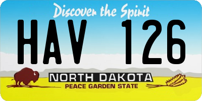 ND license plate HAV126