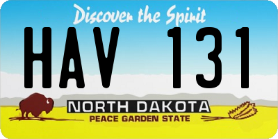 ND license plate HAV131