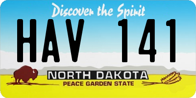 ND license plate HAV141