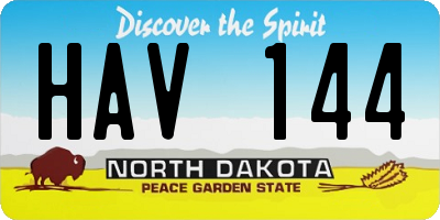 ND license plate HAV144