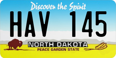 ND license plate HAV145