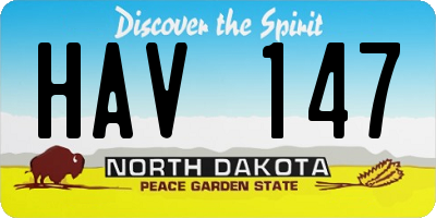 ND license plate HAV147