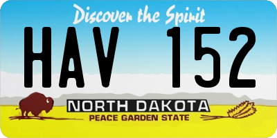 ND license plate HAV152