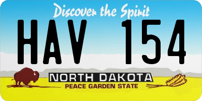 ND license plate HAV154