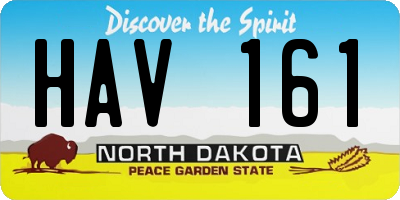 ND license plate HAV161