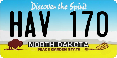 ND license plate HAV170