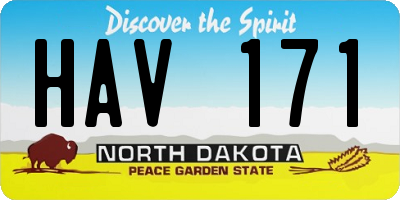 ND license plate HAV171