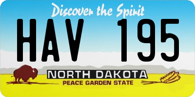 ND license plate HAV195