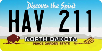 ND license plate HAV211