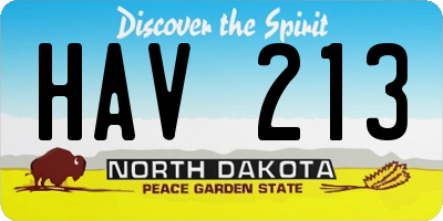 ND license plate HAV213