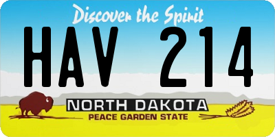 ND license plate HAV214